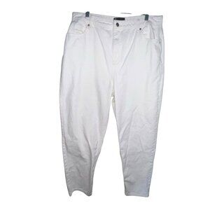 ASOS DESIGN WHITE DENIM JEANS PANT COTTON WOMEN PLUS SIZE 18 TAPERED LEG‎ SKINNY